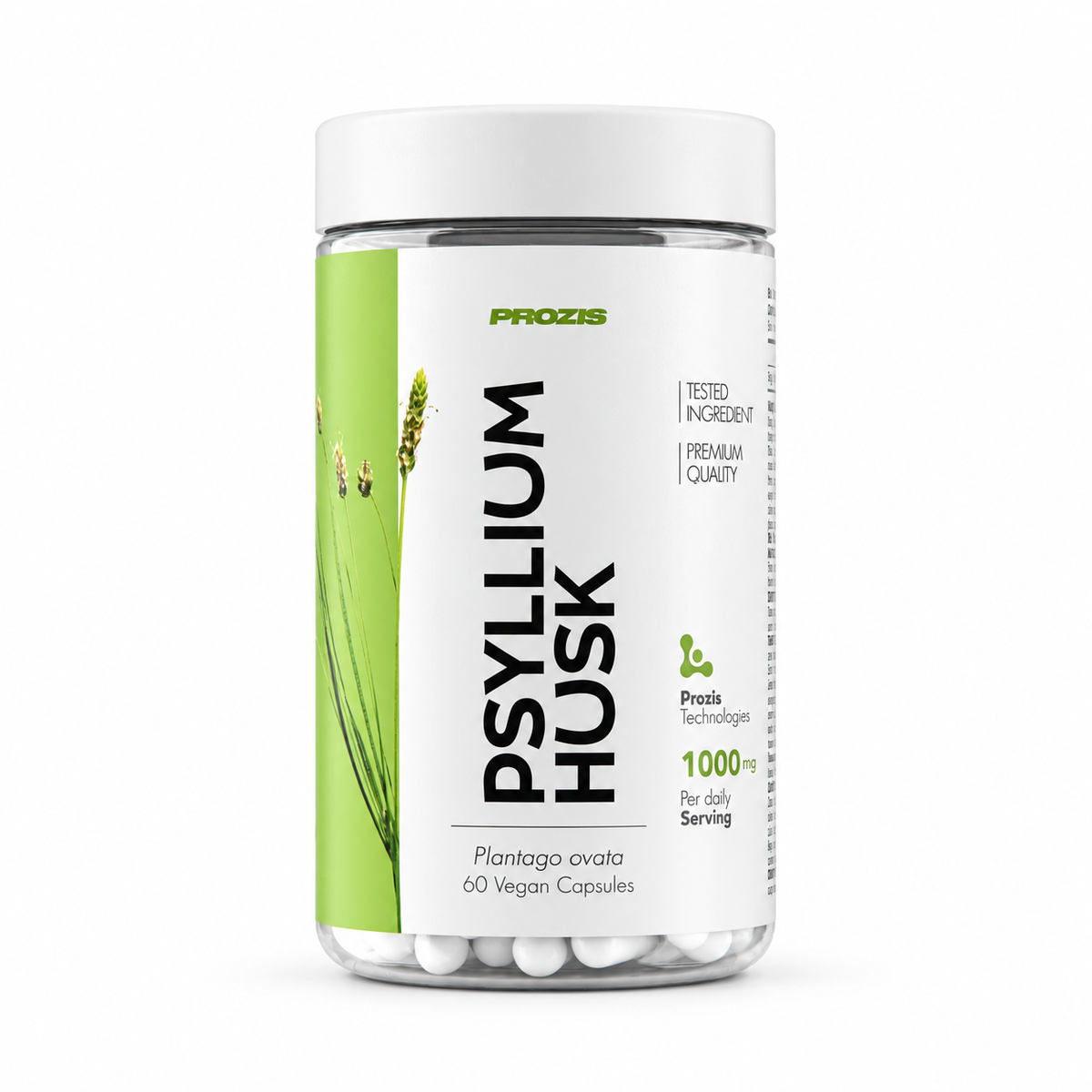 Prozis Psyllium Husk (Flohsamenschalen) 60 Kapseln – Studio-Produktfoto