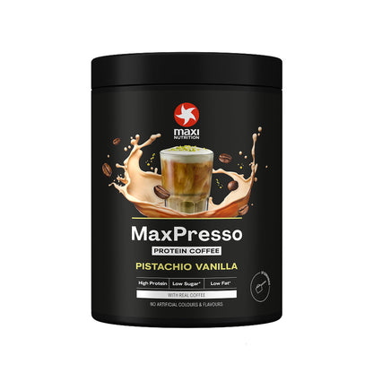 Maxi Nutrition MaxPresso Protein Coffee 300g – Pistachio Vanilla – Evercastle Nutrition