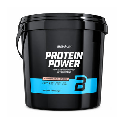 BioTechUSA Protein Power 4000 g Strawberry-Banana – Evercastle Nutrition