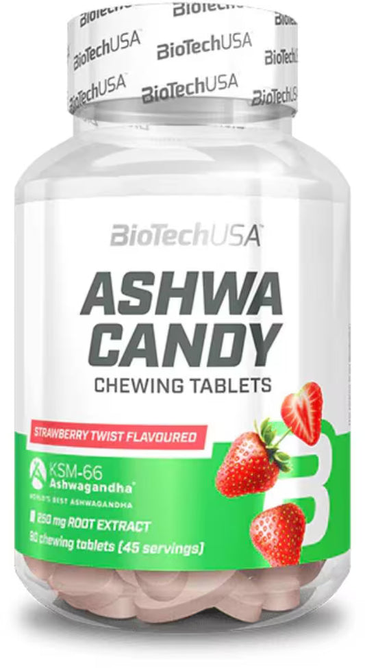 BioTechUSA Ashwa Candy 90 Kautabletten Strawberry Twist – Evercastle Nutrition