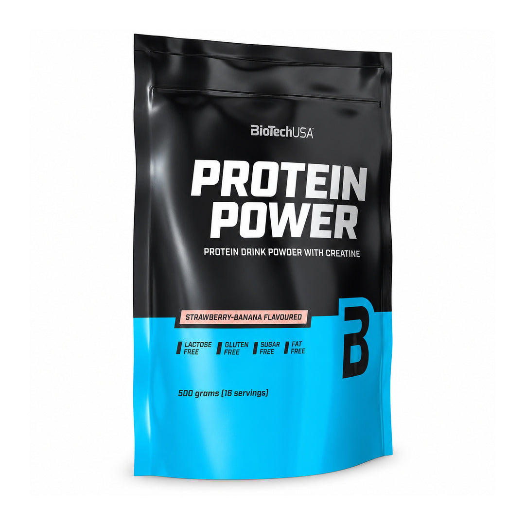 BioTechUSA Protein Power 500 g Strawberry-Banana – Evercastle Nutrition