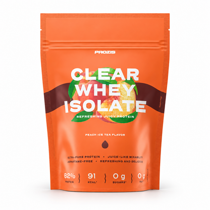 Prozis Clear Whey Isolate 500g – Peach Ice Tea – Studio-Produktfoto