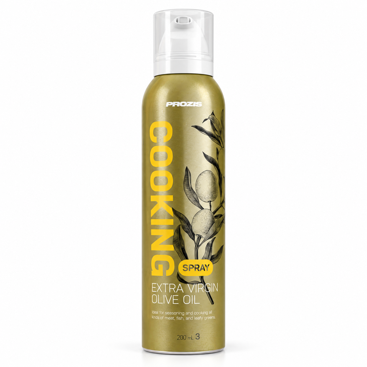 Prozis Cookin'Spray Natives Olivenöl extra 200 ml – Studio-Produktfoto