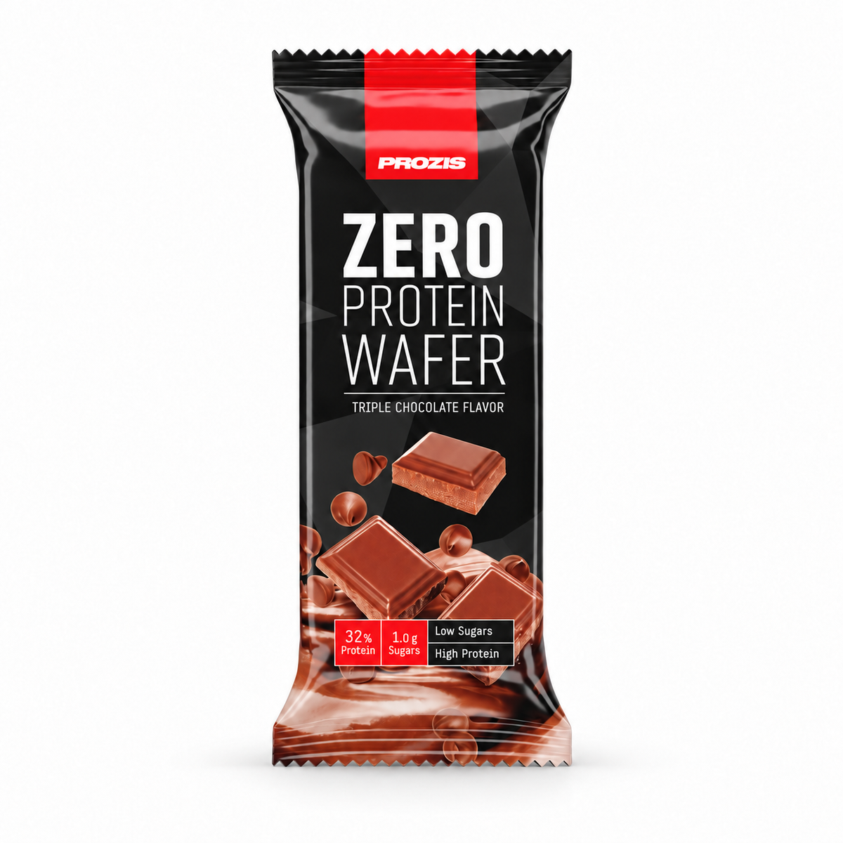 Prozis Zero Waffel 40g Protein Waffel – Triple Chocolate – Studio-Produktfoto