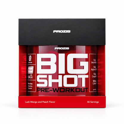 Prozis Big Shot Pre Workout 46 Servings – Mango-Peach – Studio-Produktfoto