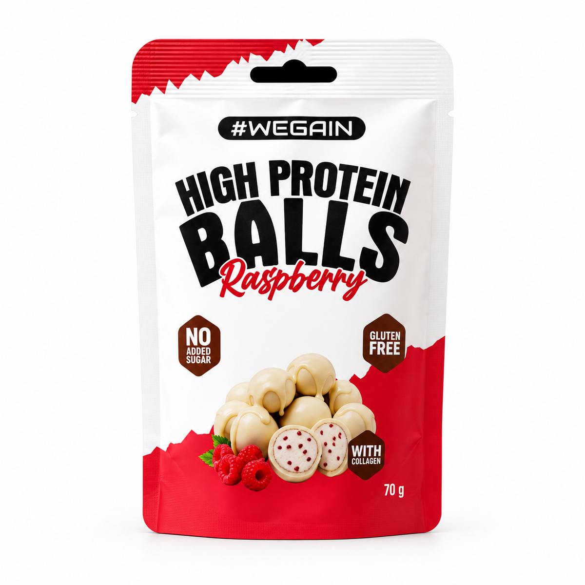 Wegain High Protein Balls 70g – Raspberry – Studio-Produktfoto