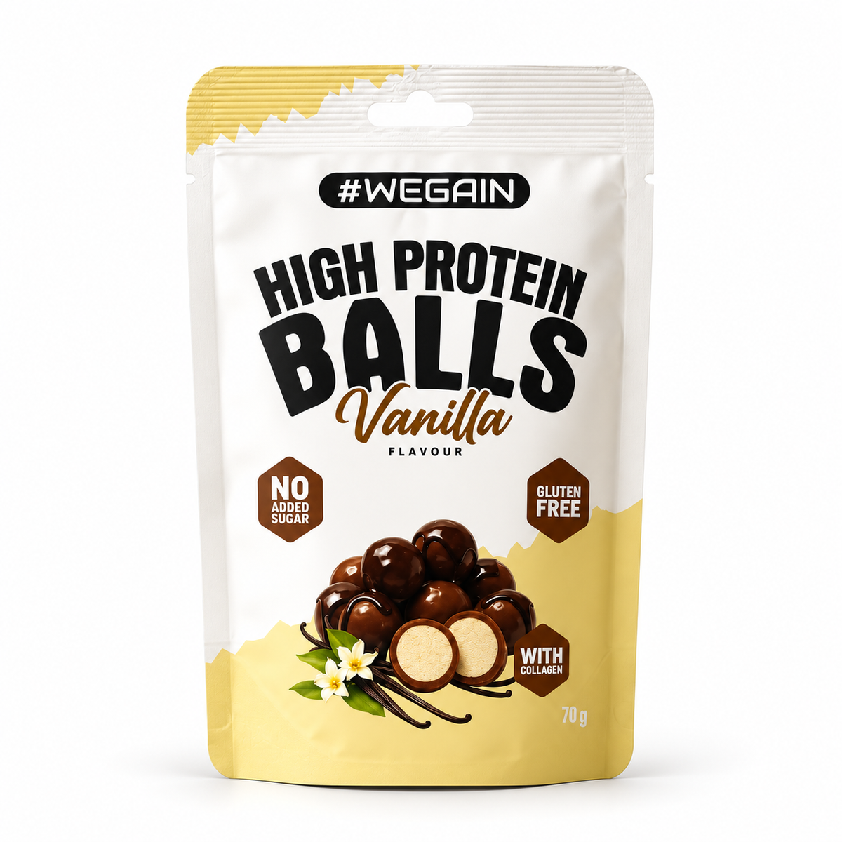 Wegain High Protein Balls 70g – Vanilla – Studio-Produktfoto